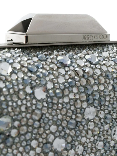Jimmy Choo Crystal-embellished Cloud Clutch Bag In Metallic