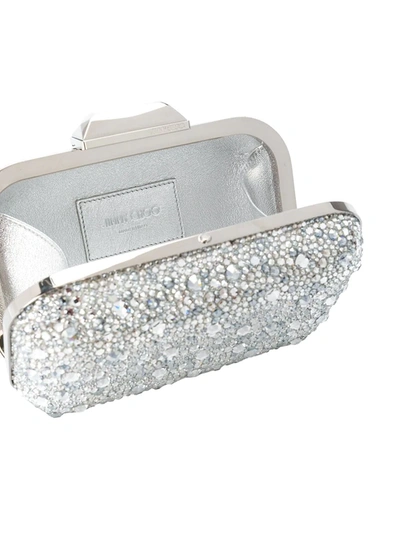Jimmy Choo Crystal-embellished Cloud Clutch Bag In Metallic
