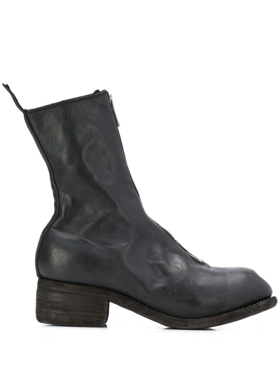 Shop Guidi Mid-calf Zip-up Boots In Black