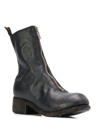 Shop Guidi Mid-calf Zip-up Boots In Black