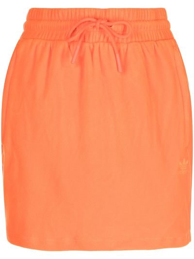 Shop Adidas Originals X Jeremy Scott Velour Skirt In Orange