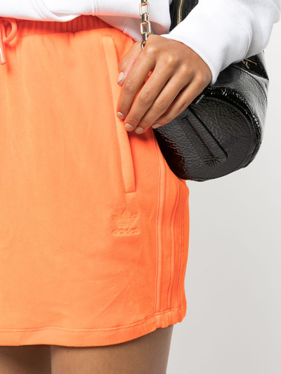 Shop Adidas Originals X Jeremy Scott Velour Skirt In Orange