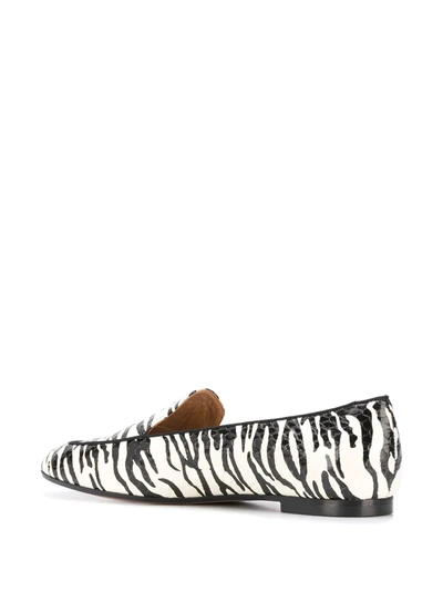 Shop Aquazzura Zebra Pattern Loafers In Black