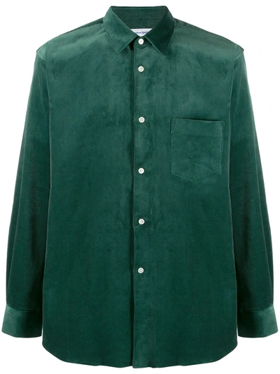 Shop Comme Des Garçons Shirt Slim-fit Corduroy Shirt In Green