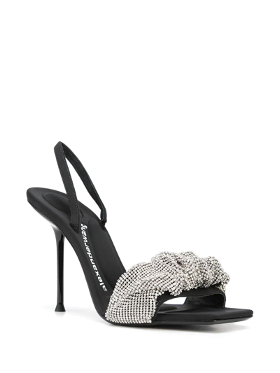 Shop Alexander Wang Ruched Strap Slingback Sandals In Black