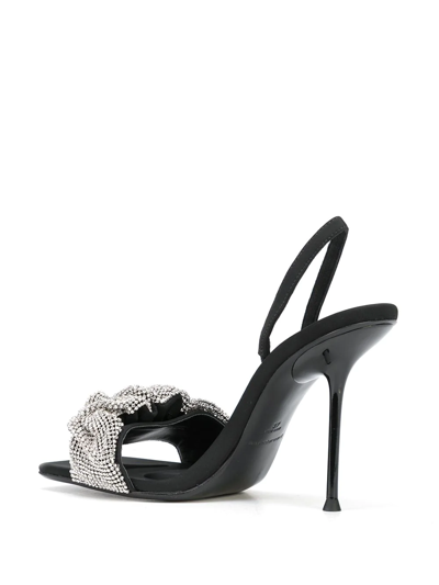 Shop Alexander Wang Ruched Strap Slingback Sandals In Black