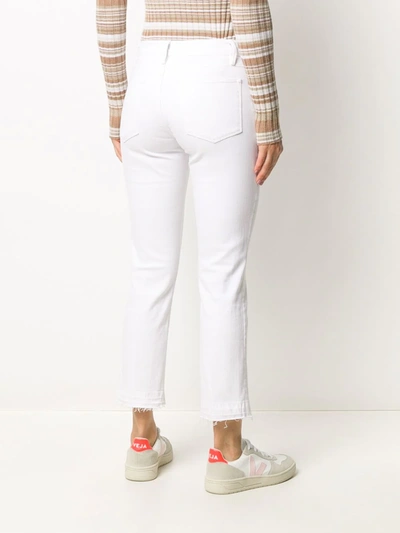 Shop Frame Le High Straight-leg Released Hem Jeans In White