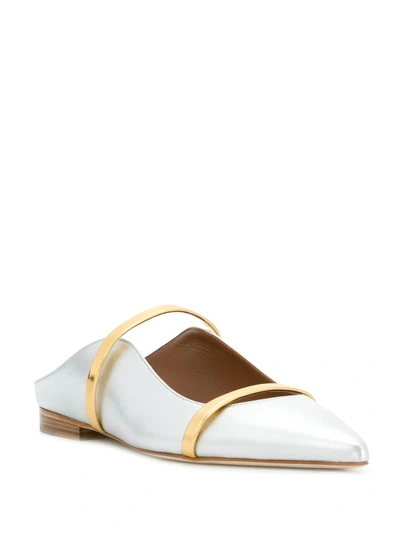 Malone Souliers Maureene Pointed Ballerina Shoes In Metallic