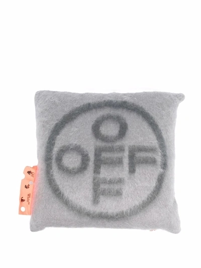 Shop Off-white Brushed Off-cross Small Pillow In 灰色