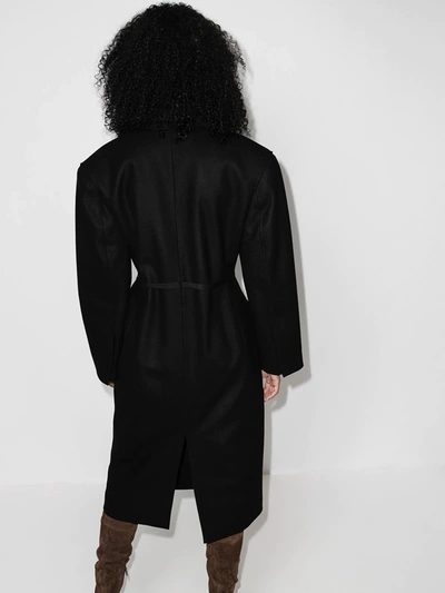 Shop Jacquemus Soco Strap Detail Midi Coat In Black