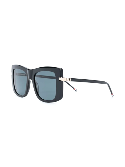 Shop Thom Browne Oversize Square-frame Sunglasses In Black