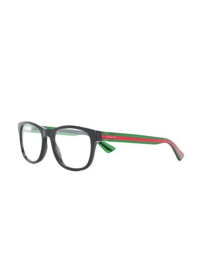 Shop Gucci Wayfarer Frame Glasses In Black