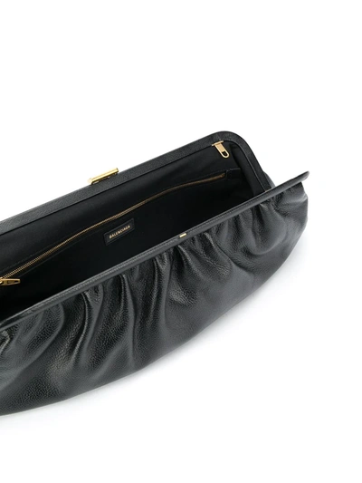 Shop Balenciaga Xl Cloud Clutch In Black