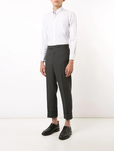 Shop Thom Browne Contrast Fastening Shirt In White