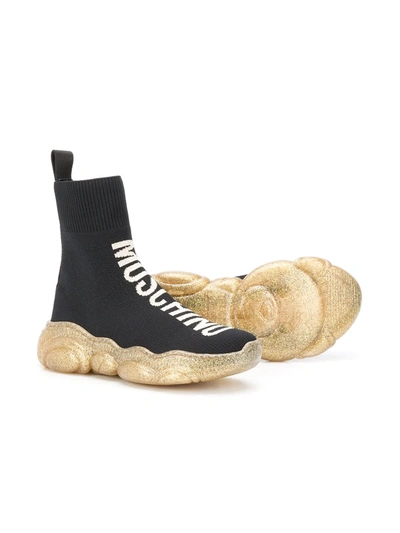 Shop Moschino Teddy Shoe Sneakers In Black