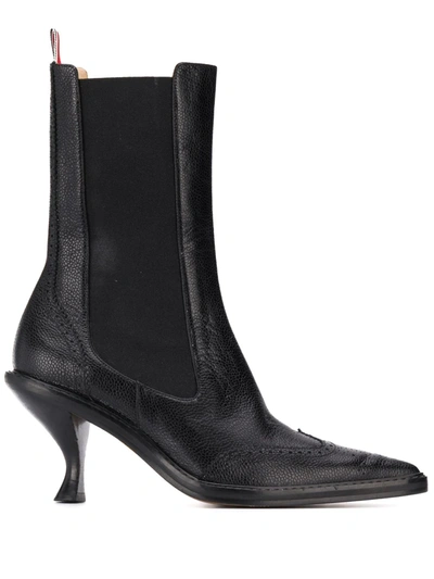 Shop Thom Browne Brogue Wingtip Chelsea Boots In Black
