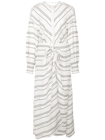 Shop Proenza Schouler Crepe Striped Long Sleeve Dress In White
