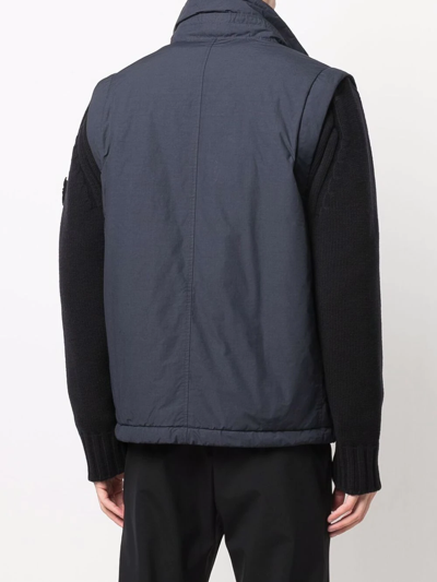 Stone Island Removable Sleeves Padded Jacket In Blau