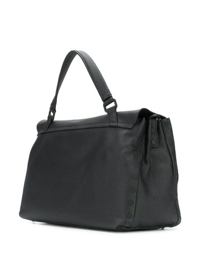 Shop Zanellato Postina Flap Shoulder Bag In Black