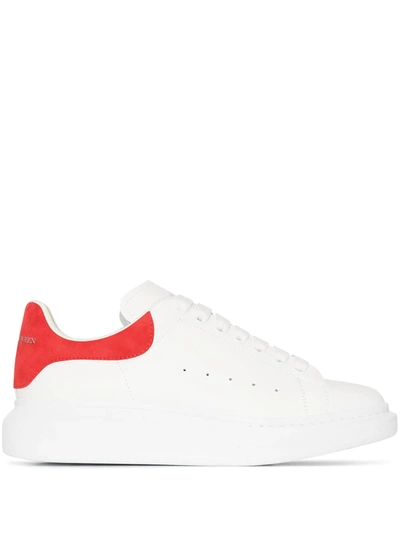 ALEXANDER MCQUEEN WHITE CHUNKY LEATHER LOW-TOP SNEAKERS - 白色