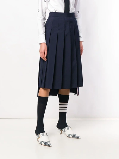 Shop Thom Browne School Uniform Pleated Skirt In Blue