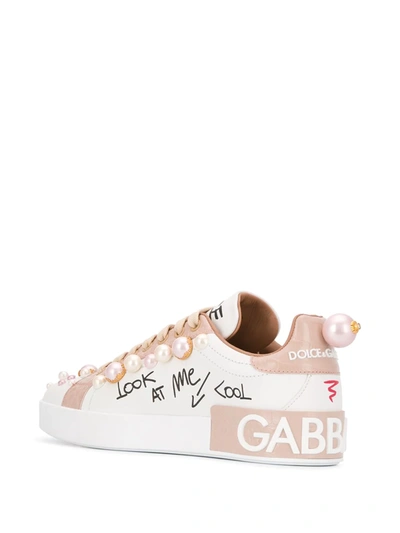 Shop Dolce & Gabbana Graphic Print Sneakers In White