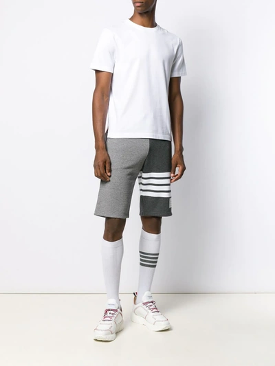 Thom Browne 4-bar Stripe Tonal Track Shorts In Grey