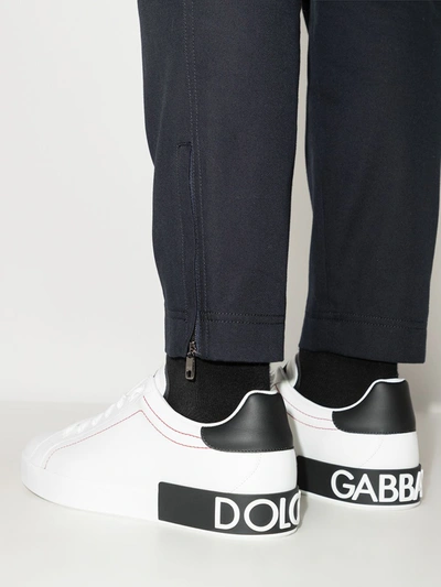 Dolce & Gabbana White & Black Portofino Sneakers | ModeSens