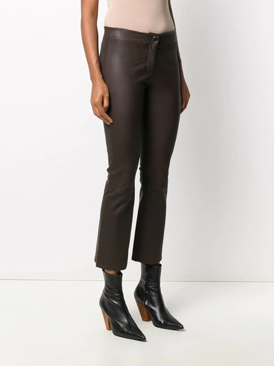 Shop Arma Mid-rise Cropped Trousers In Brown