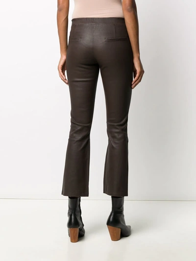 Shop Arma Mid-rise Cropped Trousers In Brown