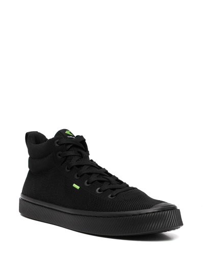 Shop Cariuma Ibi High Knit Sneakers In 黑色