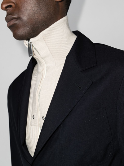 Shop Brunello Cucinelli Single-breasted Suit Jacket In Blau