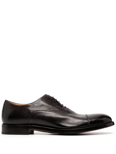 Shop Alberto Fasciani Abel Cracked Oxford Shoes In Brown