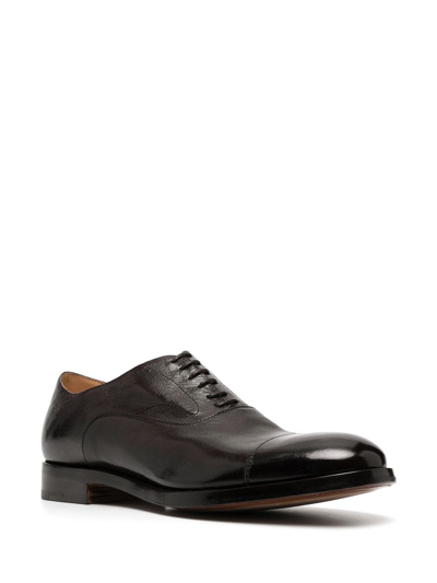 Shop Alberto Fasciani Abel Cracked Oxford Shoes In Brown