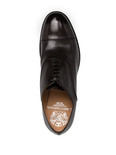 Shop Alberto Fasciani Abel Cracked Oxford Shoes In Brown