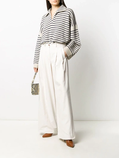 Shop Jejia Wide-leg Trousers In Neutrals