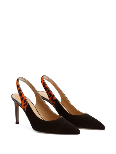 Shop Giuseppe Zanotti Susie Feline 85mm Slingback Pumps In Schwarz