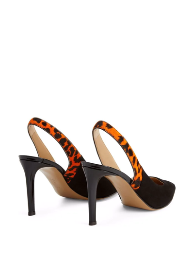 Shop Giuseppe Zanotti Susie Feline 85mm Slingback Pumps In Schwarz