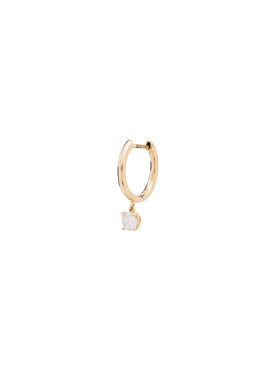 Shop Anita Ko 18kt Gold Drop-diamond Hoop Earring In Yellow Gold