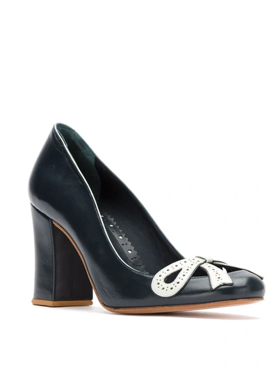 Shop Sarah Chofakian Leather Pumps In Blue