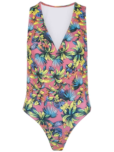 Shop Amir Slama Printed Swimsuit In Pink