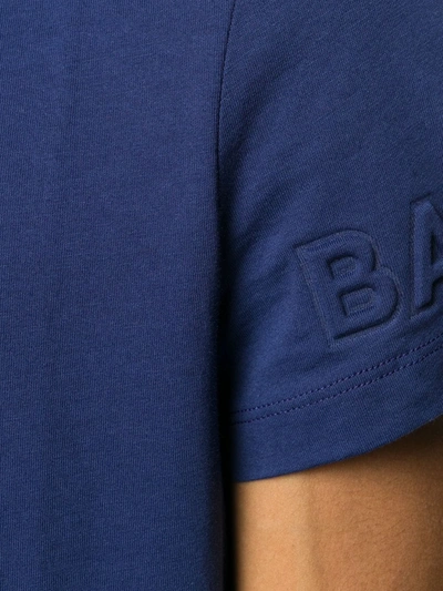Shop Balmain Embossed Logo T-shirt In Blue
