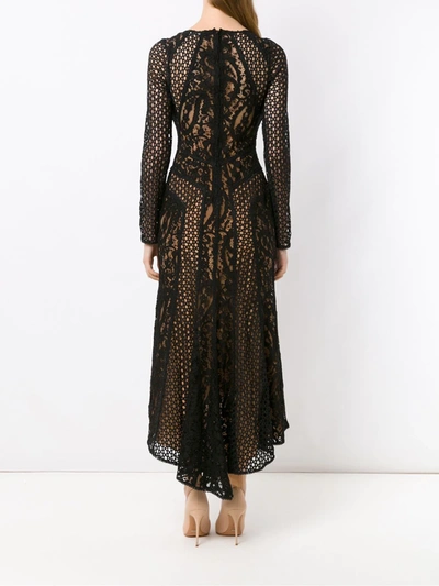Shop Martha Medeiros Miranda Lace Midi Dress In Black