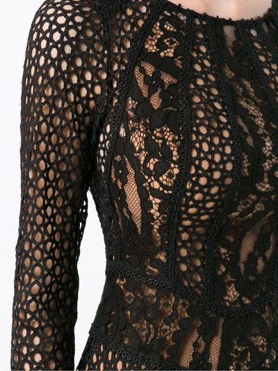 Shop Martha Medeiros Miranda Lace Midi Dress In Black