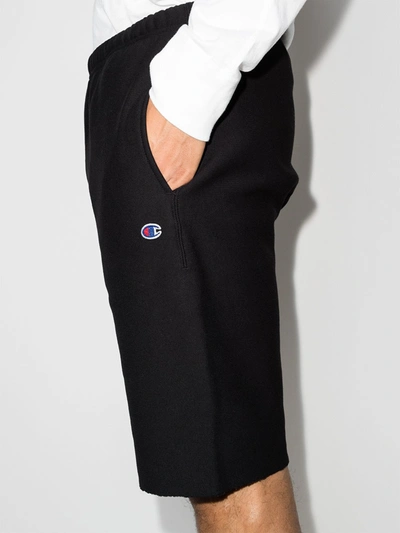 Shop Champion Logo Track Shorts In Black