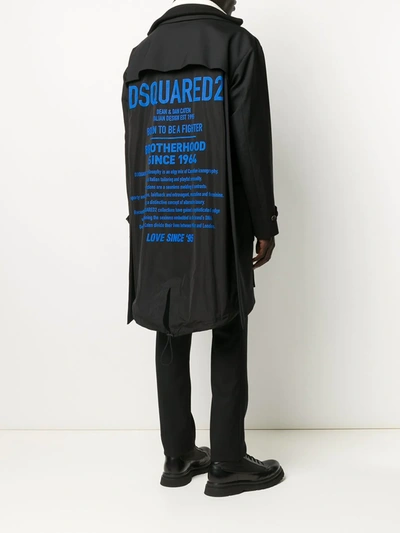 Shop Dsquared2 Double-breasted Trench Coat In Black
