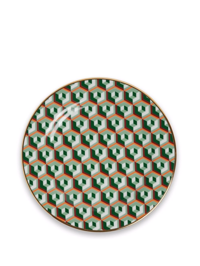 Shop La Doublej Abstract Dessert Plates (set Of Two) In Green