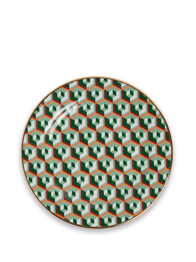 La Doublej Abstract Dessert Plates (set Of Two) In Green