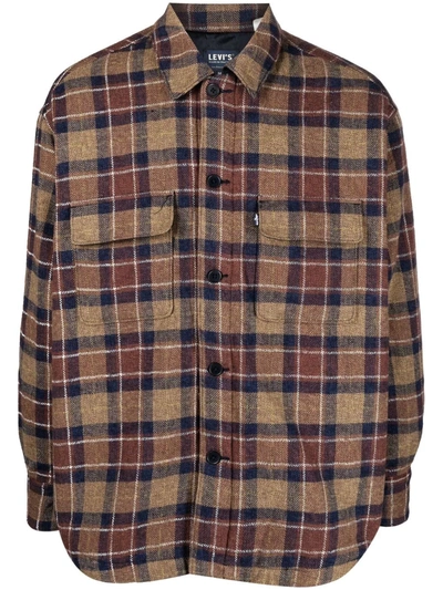 Shop Levi's Plaid-check Flannel Shirt In Brown