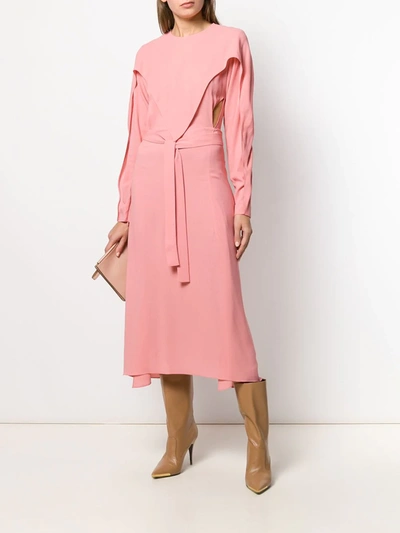 STELLA MCCARTNEY LAYERED MIDI DRESS - 粉色